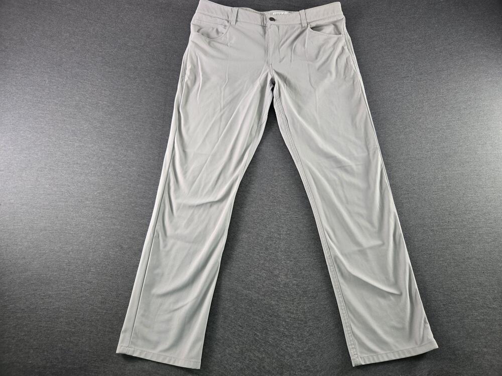Johnnie-O Prep-Formance Pants Mens 36x30 Gray Golf Khakis Performance Polyester